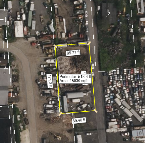 Aerial view of 88 Barthold Ave yard-only boundary